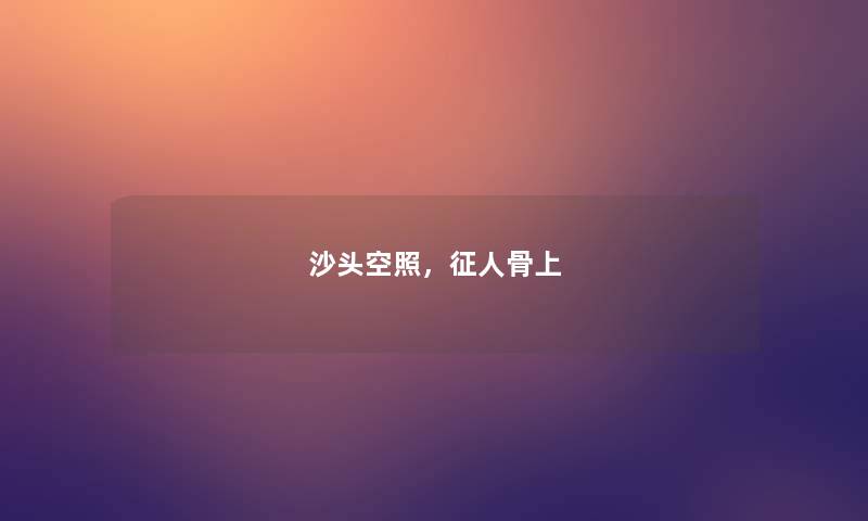 沙头空照，征人骨上