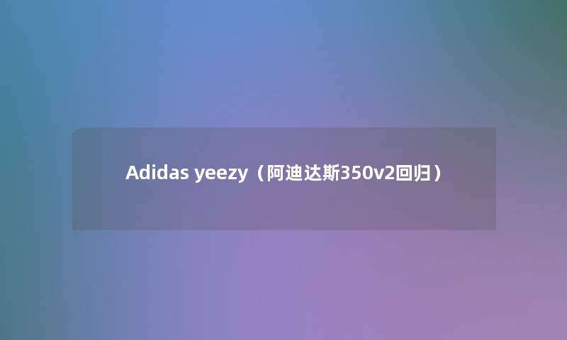 Adidas yeezy(阿迪达斯350v2回归) Adidas yeezy(阿迪达斯350v2回归)