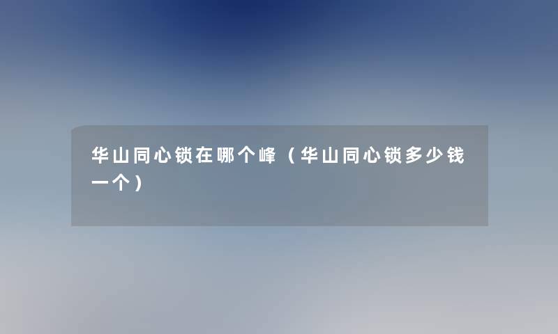 华山同心锁在哪个峰（华山同心锁多少钱一个）