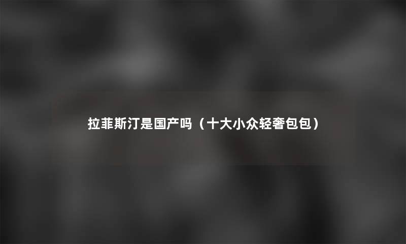 拉菲斯汀是国产吗（一些小众轻奢包包）