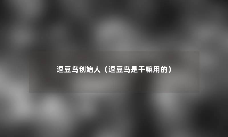 逗豆鸟创始人(逗豆鸟是干嘛用的) 逗豆鸟创始人(逗豆鸟是干嘛用的)