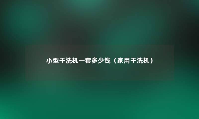 小型干洗机一套多少钱(家用干洗机) 小型干洗机一套多少钱(家用干洗机)