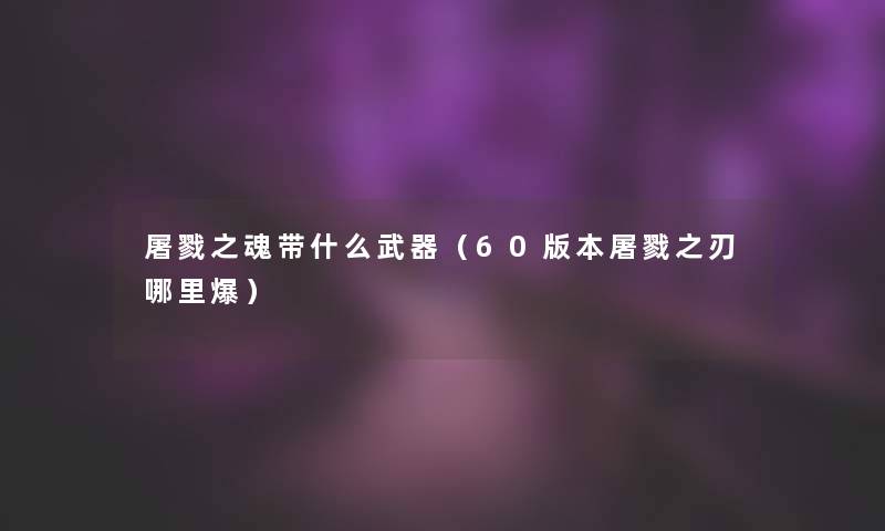 屠戮之魂带什么武器（60版本屠戮之刃哪里爆）