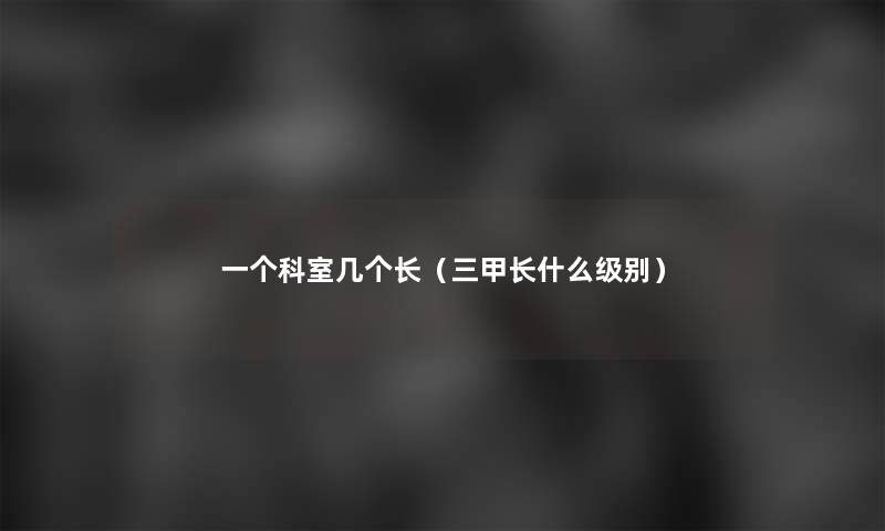 一个科室几个长(三甲长什么级别) 一个科室几个长(三甲长什么级别)