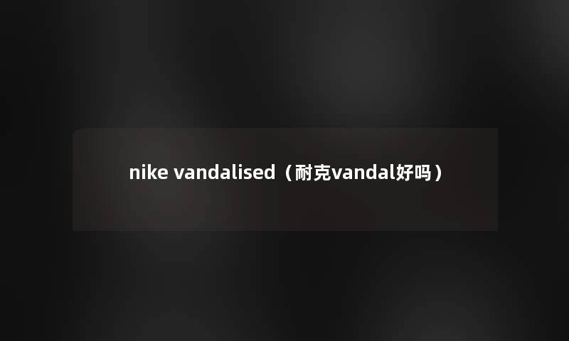 nike vandalised(耐克vandal好吗) nike vandalised(耐克vandal好吗)