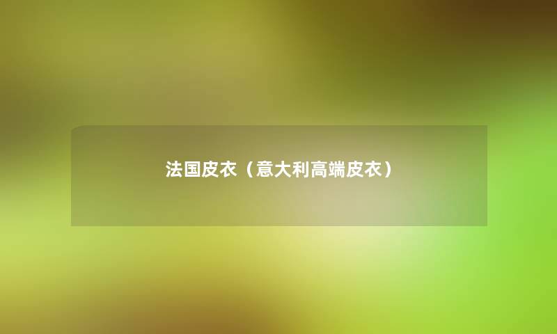 法国皮衣（意大利高端皮衣）