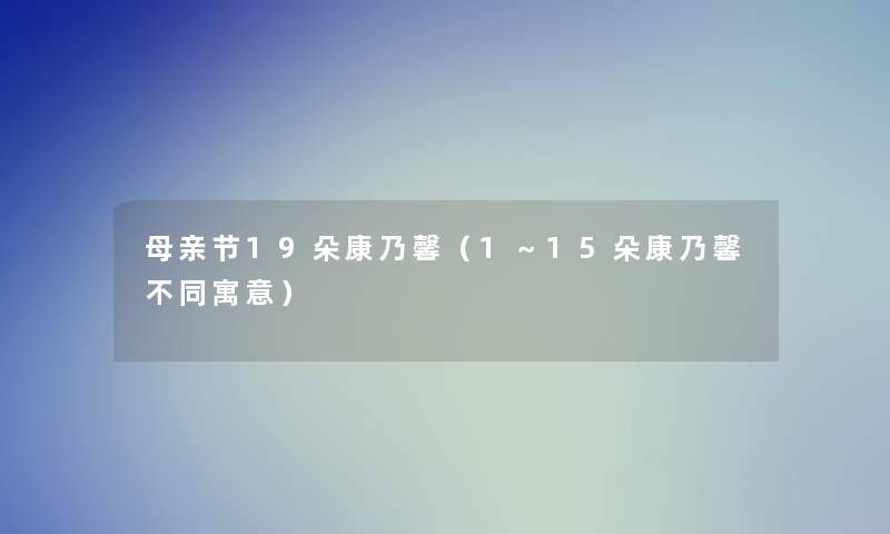 母亲节19朵康乃馨（1～15朵康乃馨不同寓意）