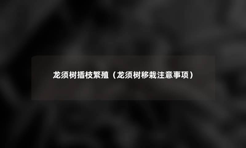 龙须树插枝繁殖(龙须树移栽事项) 龙须树插枝繁殖(龙须树移栽事项)