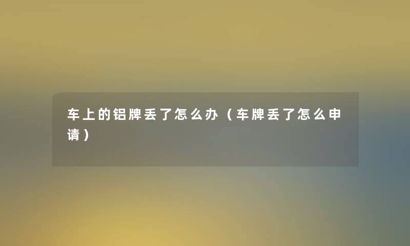 车上的铝牌丢了怎么办(车牌丢了怎么申请) 车上的铝牌丢了怎么办(车牌丢了怎么申请)