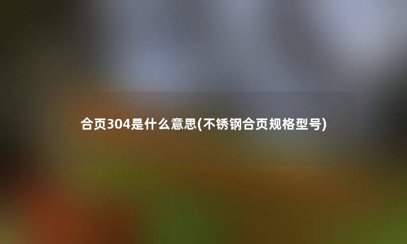 合页304是什么意思(不锈钢合页规格型号) 合页304是什么意思(不锈钢合页规格型号)