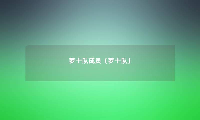 梦十队成员(梦十队) 梦十队成员(梦十队)