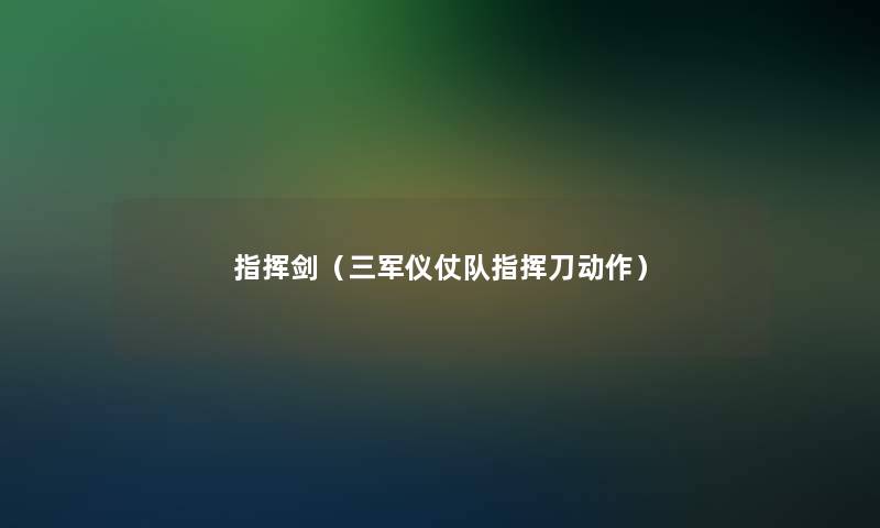指挥剑(三军仪仗队指挥刀动作) 指挥剑(三军仪仗队指挥刀动作)